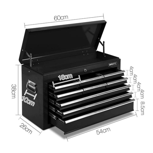 Giantz 9 Drawer Tool Box Cabinet Chest Toolbox Storage Garage